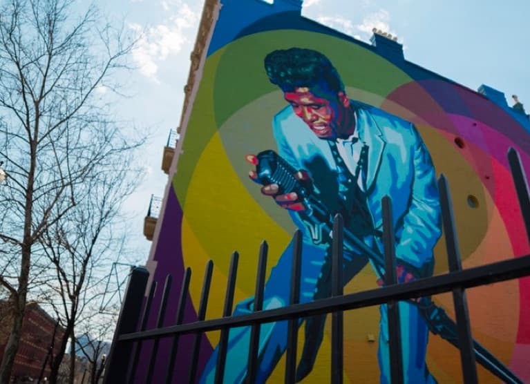 Mural of James Brown in Downtown Cincinnati